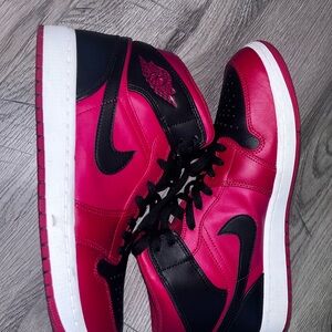 Jordan Women's Red and Black Sneakers